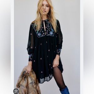 Free People Bali Golden Sun Embellished Beaded Party Mini Dress